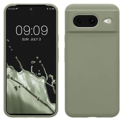 Produktbild von kwmobile Handyhülle für Google Pixel 8 Hülle, für Pixel 8 Case - Hülle Silikon - kabelloses Laden - Graugrün