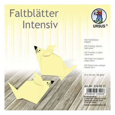Produktbild von URSUS Faltblätter Intensiv Universal 15x15cm 100 Blatt HELLGELB