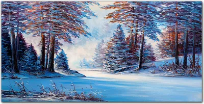 Produktbild von Coloray Bild aus Acryl 140 cm x 70 cm - Bild auf Acrylglas Gehärtetes Acryl Wohnzimmer Dekoration Wanddekoration Küche - Gemälde Winterwald Bäume