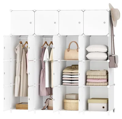 Image de Armoire modulaire avec 16 compartiments en blanc