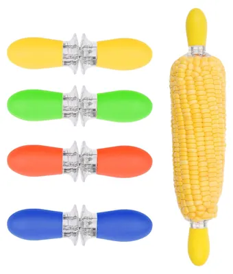 Maiskolbenhalter-Set, 4 Paar, Edelstahl, bunt