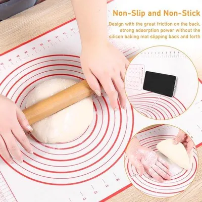 Obrázek produktu pro Silikonová podložka na pečení Bakmat 40 x 60 cm s protiskluzovým povrchem a měrnými značkami
