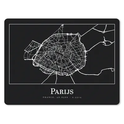 Produktbild von MuchoWow® Mauspad Mousepad Paris - Karte - Stadtplan 40x30 cm - Mousepads - Maus Mat - Pad - Mausunterlage - Anti Rutsch
