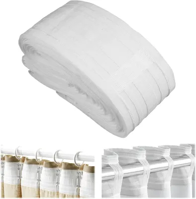 Obrázok produktu pre riasiacu pásku na záclony 12 m, biela, polyester, na šitie