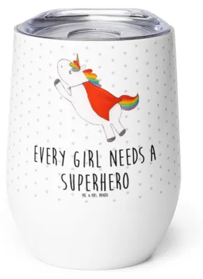 Produktbild von Mr. & Mrs. Panda thermosbecher Einhorn Super - Weiß - Geschenk, Thermobecher, Held, Einhörner, kaffee tasse, Freundin, Superheld, glühweinbecher, Unicorn, Edelstahlbecher