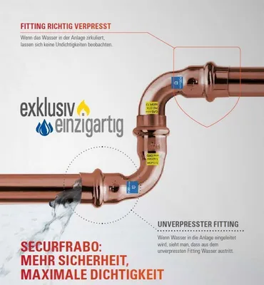 Produktbild von 42mm Bogen 45° I/I Kombifitting Frabo DVGW