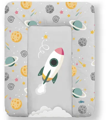 Produktbild von Kikido weiche Wickelauflage 70x50 cm - Baby Wickelunterlage - Wasserdicht, abwaschbar und pflegeleicht - Raumfähre