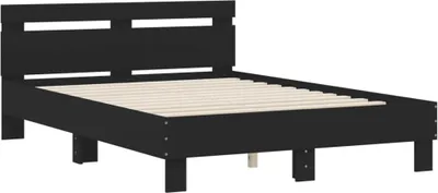 Produktbild von vidaXL Bettgestell mit Kopfteil Schwarz 120x200 cm Holzwerkstoff