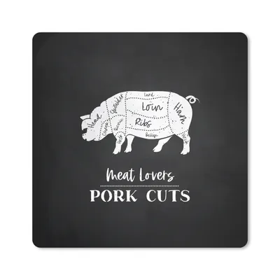 Produktbild von MuchoWow® Mauspad Mousepad Küche - Schwein - Fleisch 20x20 cm - Mousepads - Maus Mat - Pad - Mausunterlage - Desk Mat - Bureauartikeln