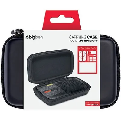 Produktbild von Bigben Interactive SWITCHPOUCH, Schutzhülle, Nintendo, Schwarz, Nintendo Switch, Staubresistent, Kratzresistent, Spritzwassergeschützt, Reißverschluss