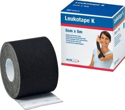 Produktbild von Leukotape K, 5 m x 5 cm, schwarz