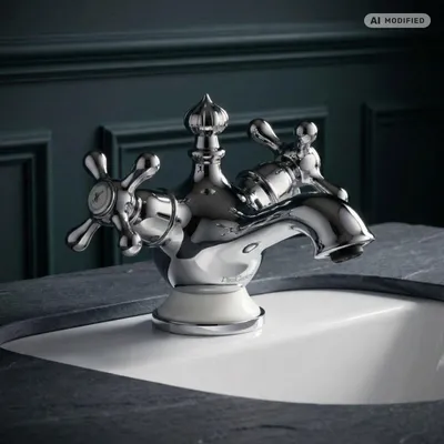 Produktbild von PaulGurkes Waschtischarmatur Retro Antik Zweigriffmischer klein Zweigriffmischer