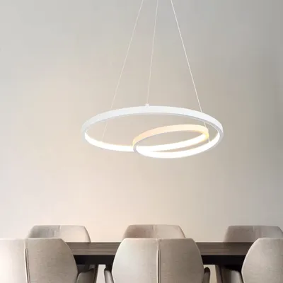 Produktbild von ZMH Pendelleuchte Esstisch Hängelampe LED: 40CM Weiß Hängend Lampe Modern Hängeleuchte Design Esszimmerlampe Dimmbar Esstischlampe mit Fernbedienung