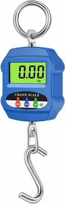 Immagine prodotto di INF Bilancia sospesa digitale da 300 kg - Bilancia elettronica portatile con display LCD Blu