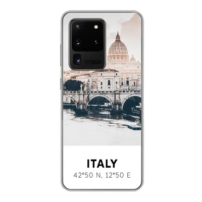 Produktbild von MuchoWow® Handyhülle Schutzhülle Hülle für Samsung Galaxy S20 Ultra Italien - Brücke - Fluss Silikon Softcase Handy Hülle - Karteninhaber