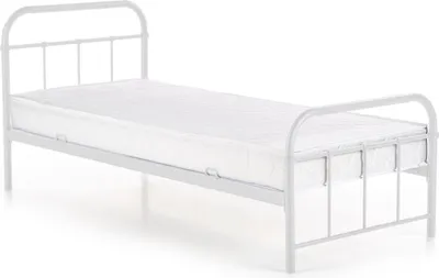 Produktbild von Halmar Einzelbett aus Metall mit Lattenrost Linda 90 - weiß