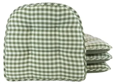 Esszimmerstuhlkissen Gingham Tufted, 4er-Set, 40,64 x 43,18 cm