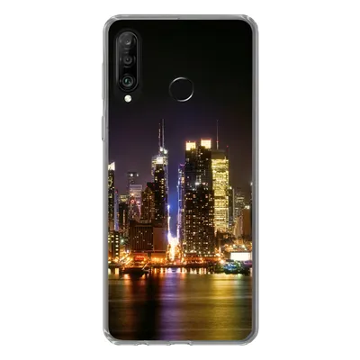 Produktbild von MuchoWow® Handyhülle Schutzhülle Hülle für Huawei P30 Lite New York - Skyline - Farben Silikon Softcase Handy Hülle - Handyhülle