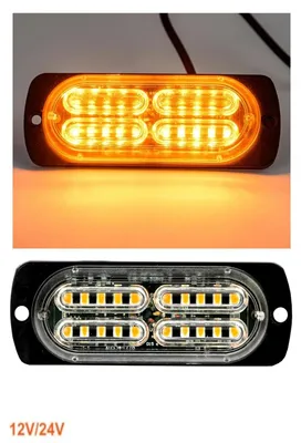 Produktbild von 20-LED-Warnleuchte für Pannenhilfe, gelbes Blitz-Blinklicht, 12 V/24 V
