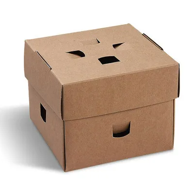 Produktbild von 100x BIONATURE Burgerboxen kraft braun Fettbarriere Recycling 12x12x10cm