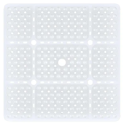Immagine prodotto di Tappetino antiscivolo per doccia, antimuffa, quadrato, 70x70 cm, in PVC trasparente con ventose