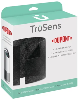 A product box for TruSens carbon filters.