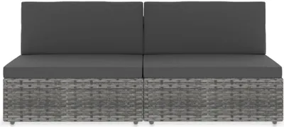 Immagine prodotto di vidaXL Divano modulare a 2 posti in rattan sintetico grigio