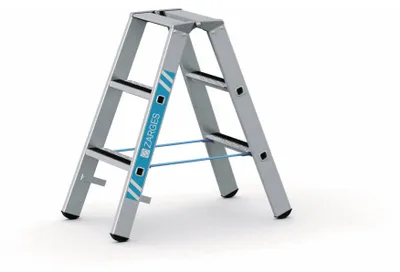 Produktbild von Zarges gebördelte Stufen-Stehleiter R13step-B eloxiert 2x3 Stufen