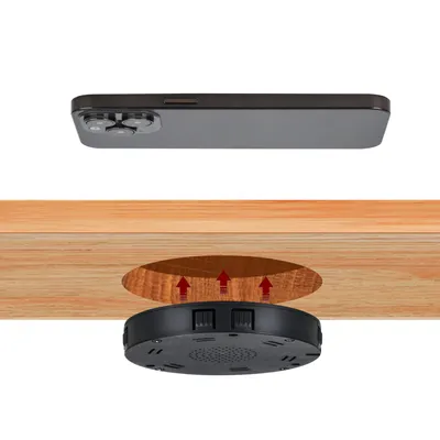 Produktbild von kalb | Drahtloses Ladegerät 15W, Unsichtbar, 85mm x 13,5mm, Universell, Geschützt, Induktives Laden, QC 3.0 USB, Plug & Play, schwarz