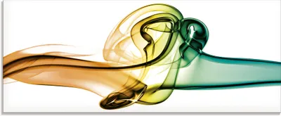 Produktbild von ARTland Glasbild Aufeinanderprallen von blau und grün Größe: 125x50 cm