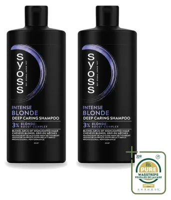 Immagine prodotto di 2 flaconi di shampoo Syoss Intense Blonde - 440 ml ciascuno - confezione risparmio - 2 pezzi