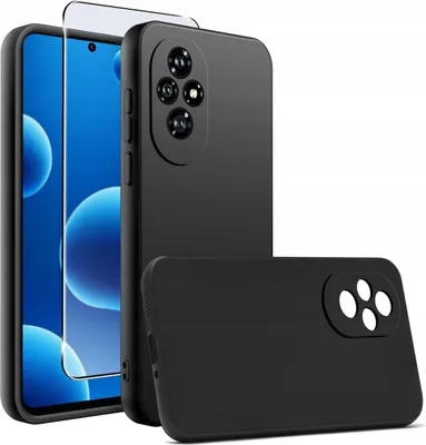Immagine prodotto di Etui do Honor 200 5G CASE Gumowe CZARNE Matowe Silikon Slim + SZKŁO 9H