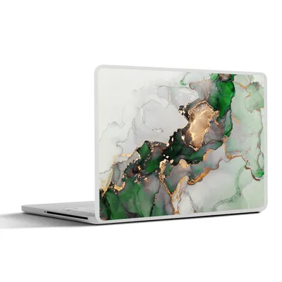 Produktbild von MuchoWow® Laptop Aufkleber Sticker Cover Marmor - Gold - Grün - Luxus 30x22 cm - Laptop-Sticker