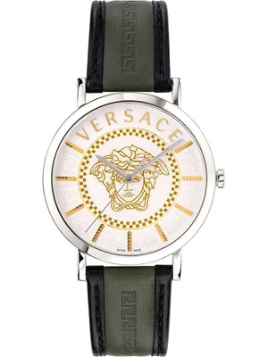 Obrázek produktu pro Versace VEJ400121 V-Essential bílé stříbrné zelené černé kožené pánské hodinky NEW