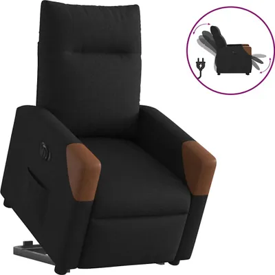 Produktbild von Relaxsessel mit Aufstehhilfe Elektrisch Schwarz Stoff