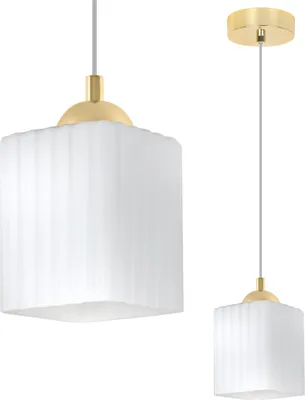 Immagine prodotto di Lampada a sospensione RIFFLE Oro 1 luce Bianco Cubo E27