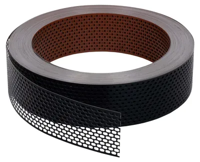Produktbild von Lüftungsband Aluminium Rolle Traufgitter 50 mm x 120 m schwarz + ziegelrot
