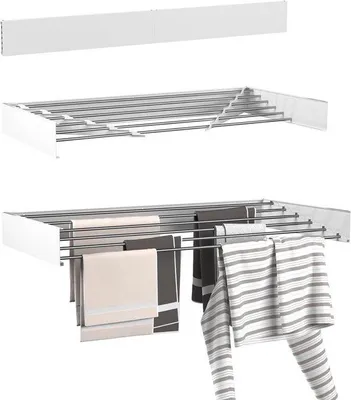Obrázek produktu pro Stojací sušák na prádlo – skládací – pro sušení prádla – úsporný design – 100 cm – bílý