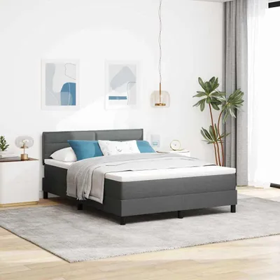 Produktbild von Maison Exclusive - Boxspringbett mit Kopfteil Dunkelgrau 160 x 200 cm Stoff