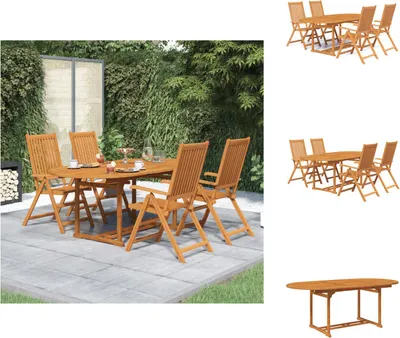 Produktbild von vidaXL 5-tlg. Garten-Essgruppe Massivholz Akazie -  Gartenmöbel-Sets