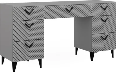 Produktbild von Vicco Schminktisch Anett, 150 cm ohne Spiegel, mit 7 Schubladen, Grau
