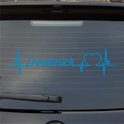 Produktbild von Heckscheibenaufkleber Osnabrück Herzschlag Puls Stadt Liebe 55x14 cm Hellblau Auto Aufkleber Sticker