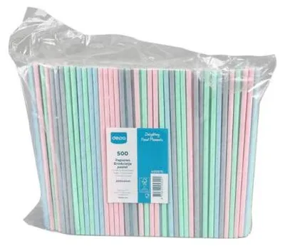 Produktbild von Depa Trinkhalmpapier Pastell20cm x 6mm (500 Stück)