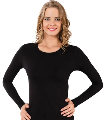 Produktbild von Damen Langarmshirt Rundhals Longsleeve 92% Baumwolle 8% Elasthan 3225