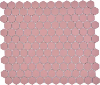 Produktbild von Keramik Mosaik Hexagon klinkerrot R10B Duschtasse Bodenfliese Mosaikfliese  Küche Bad Boden