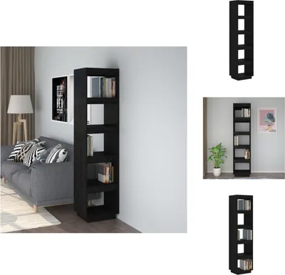 Produktbild von vidaXL Bücherregal/Raumteiler Schwarz 40x35x167 cm Massivholz Kiefer -  Bücherregale & Bücherschränke