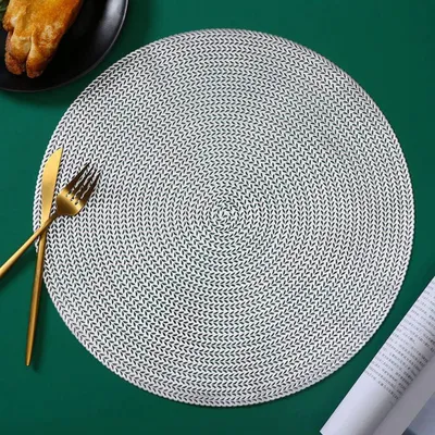Image de Sous-verres ronds en PVC, lot de 4, résistants à la chaleur, antidérapants, pour la cuisine et la table à manger