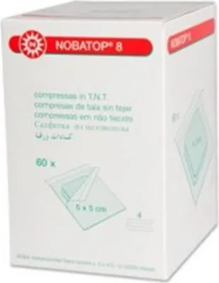 Produktbild von NOBA Nobatop 8 sterile Vliesstoffkompressen 4 - fach 50 x 2 Stück 5 x 5 cm