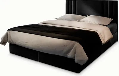 Produktbild von Masseno Boxspringbett BRES 140x200 cm Komplett-Set mit Bonell Matratze und Topper, Polsterbett mit Bettkästen -Schwarz, CASABLANCA 16