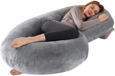 Productafbeelding van Unyqoos® Ergonomisch comfortkussen voor zwangere vrouwen en volwassenen – 140x70 cm, kristalvelours en PP-katoen, afneembare, wasbare hoes, kussen voor het geven van borstvoeding en voor zijligging
